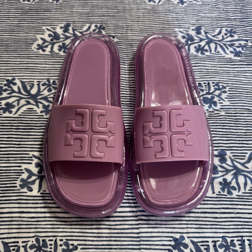 Tory Burch Bubble Jelly Purple Slide Sandals - Picture 6 of 9